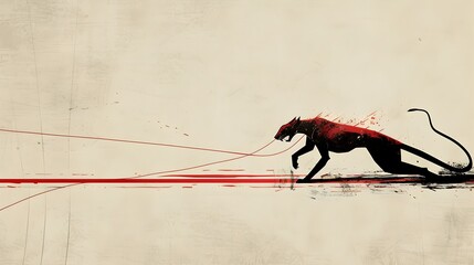 Mythical Chimera Competitor in Minimalist Javelin Throw Scene