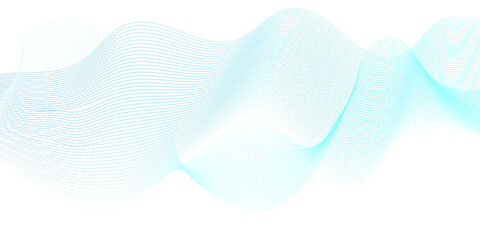 Vector abstract blue digital blend wave lines technology background. Modern minimal gradient white flowing wave lines and glowing moving lines. Futuristic technology and sound wave lines background.