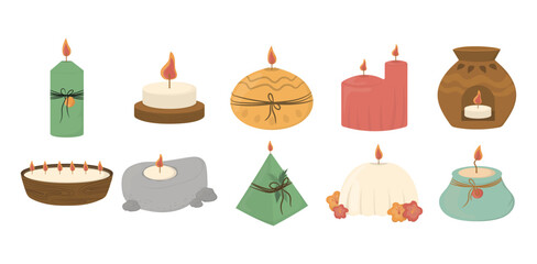 Spa Candle Vector Collection