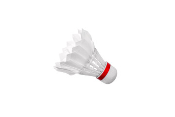 Isolated white badminton shuttlecock on white background
