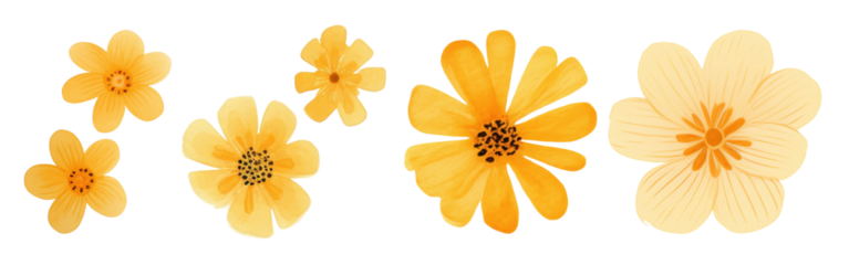 Flower png element set on transparent background