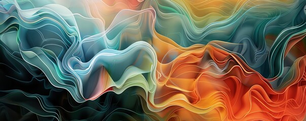 Serene Harmony - Abstract Art with Flowing Shapes and Balanced Colors