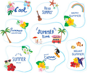 南国　バカンス　旅行　フレーム枠
