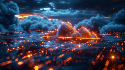 Fototapeta premium lights of abstract background with glowing circles