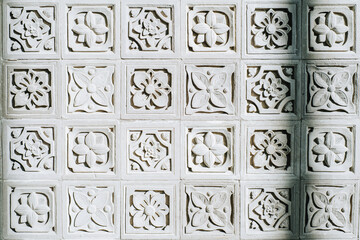 Tropical Carved Square Panel Wall
