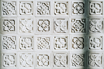 Tropical Carved Square Panel Wall