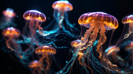 Obraz premium jellyfish in the dark. 