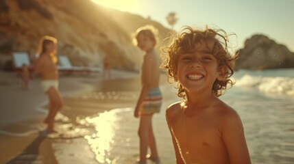 Fototapeta premium Children at the beach
