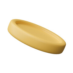 3D Gold empty coin Isolated on transparent background