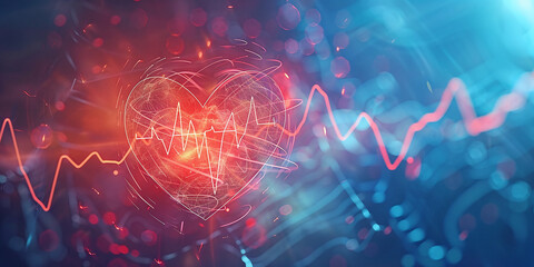 Obraz premium Medical ECG heart rate symbol for emergency monitoring. Emergency medicine concept, heart rate monitoring