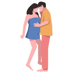 pregnant woman, concept, family, vector flat illustration.