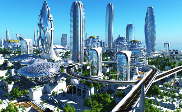 Future Beautiful city of fantasy