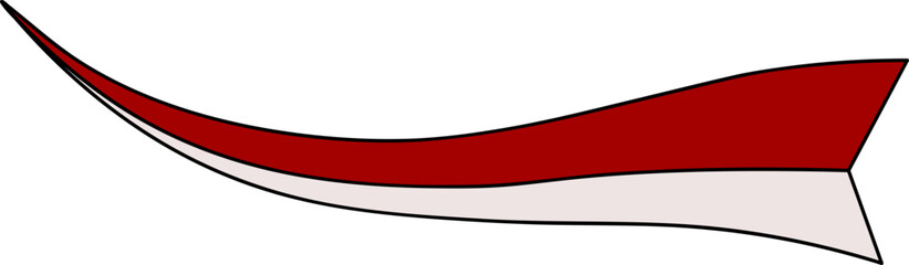 indonesian flag triangle ribbon waving