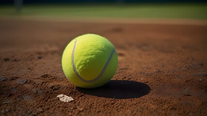 Tennis, Ball, Court, Yellow, Sport, Game, play, Generative AI