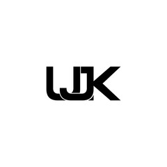 ujk lettering initial monogram logo design