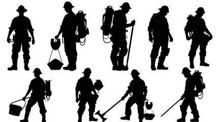 Obraz premium se silhouette of worker construction vector SVG