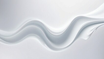 Abstract white wave lines background with copy space. Smooth elegant white waves surface