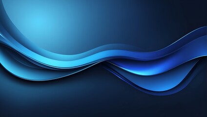 Abstract blue smooth waves on the dark background. 