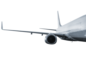 Passenger jet plane fly isolated