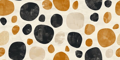 Minimalist Polka Dots and Shapes in Monochrome and Orange