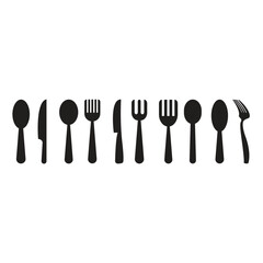 Flat fork and knife icon symbol vector Illustration