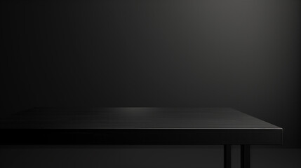 Obraz premium 黒一色の部屋と黒いテーブル