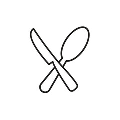 Flat Cutlery icon symbol vector Illustration