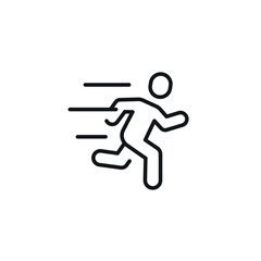 Man running. Physical training linear icon. Thin line customizable illustration. Contour symbol. Vector isolated outline drawing. Editable stroke