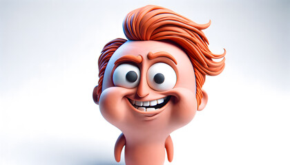 A humorous claymation caricature character with exaggerated features. 