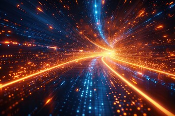 Obraz premium Electronic data transmission tunnel