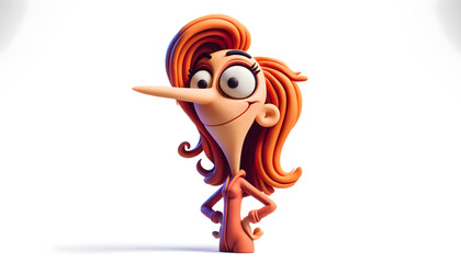 A humorous claymation caricature character with exaggerated features. 
