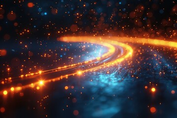 Fototapeta premium Electronic data transmission tunnel