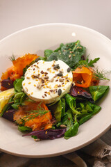 smoked salmon and goat cheese salad