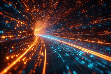 Obraz premium Electronic data transmission tunnel
