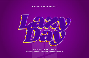 lazy day editable text effect