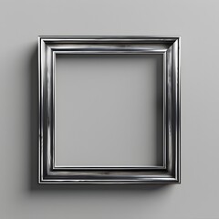 Sleek and Modern Brushed Metal Frame Isolated on Plain Background for Minimalist Design Concept