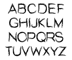 Set of grunge letters for birthday greeting card decoration or text designs.