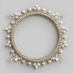 Exquisitely Crafted Pearl Encrusted Decorative Frame Ideal for Luxurious Interiors and Displays
