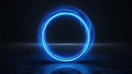 Abstract neon glowing geometric lines 3D rendering business background