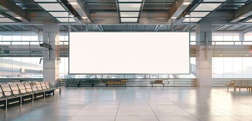 Minimalist design: broad blank billboard over a general baggage are straightforward and clean.