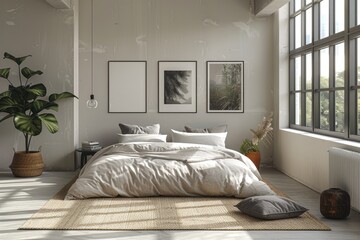 A minimalist bedroom with natural sunlight filling the room adds a modern aesthetic inspiration ideas