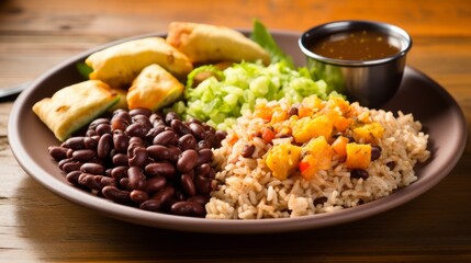 Tempting rice and peas showcasing Jamaican culinary flair