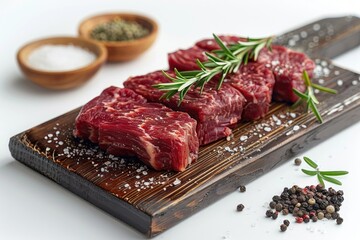 Fototapeta premium The steak on the wooden board