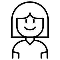 Girl icon in thin line style Vector illustration graphic design