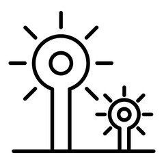 Obraz premium Tree, sprout icon in thin line style Vector illustration graphic design
