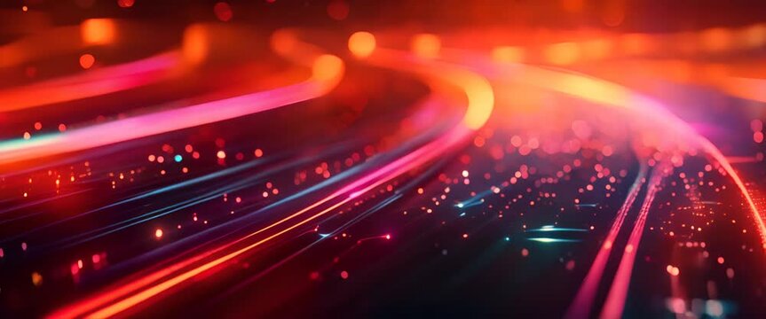 3D-rendered, minimalist light streaks crossing, depicting cross-platform connectivity