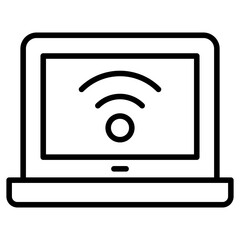 Wifi icon in thin line style Vector illustration graphic design
