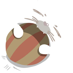 Cute white seal with red ball