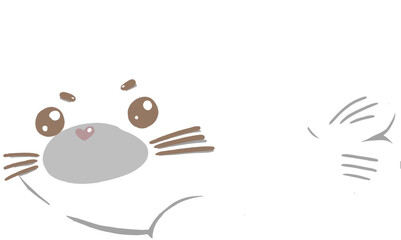 Cute white seal with red ball