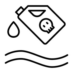Water pollution icon in thin line style Vector illustration graphic design